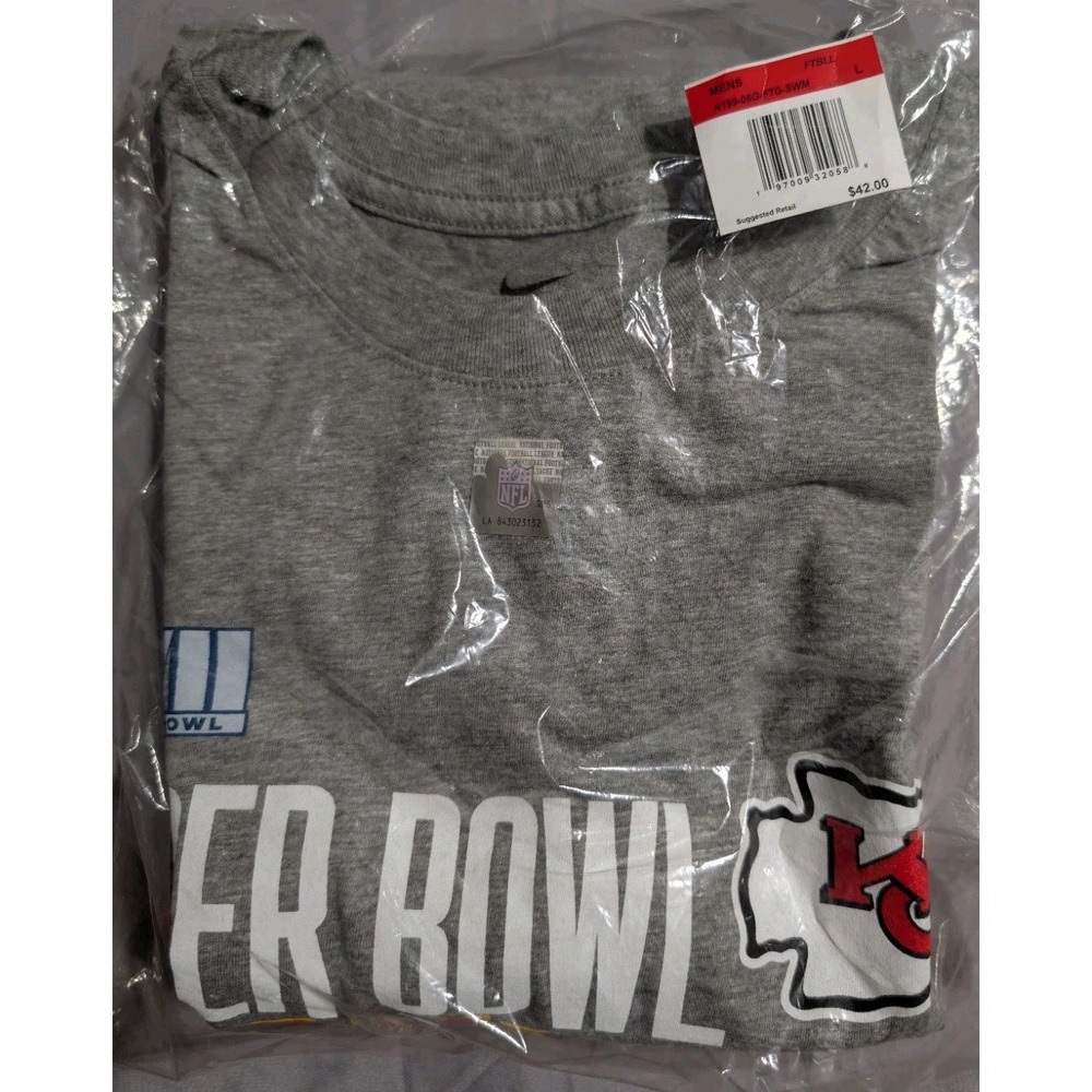 Nike Kansas City Chiefs Super Bowl LVIII Champions T Shirt Gray Mens Large NWT - Picture 6 of 6